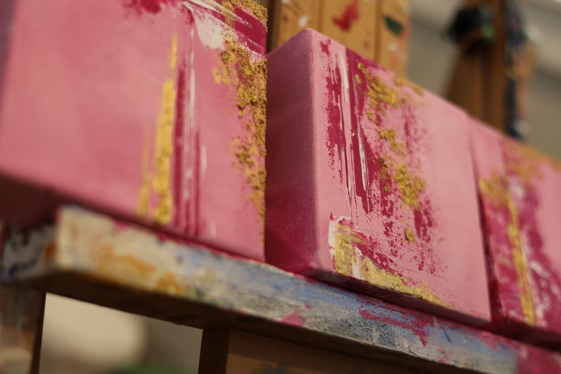 barbiecore mini triptych