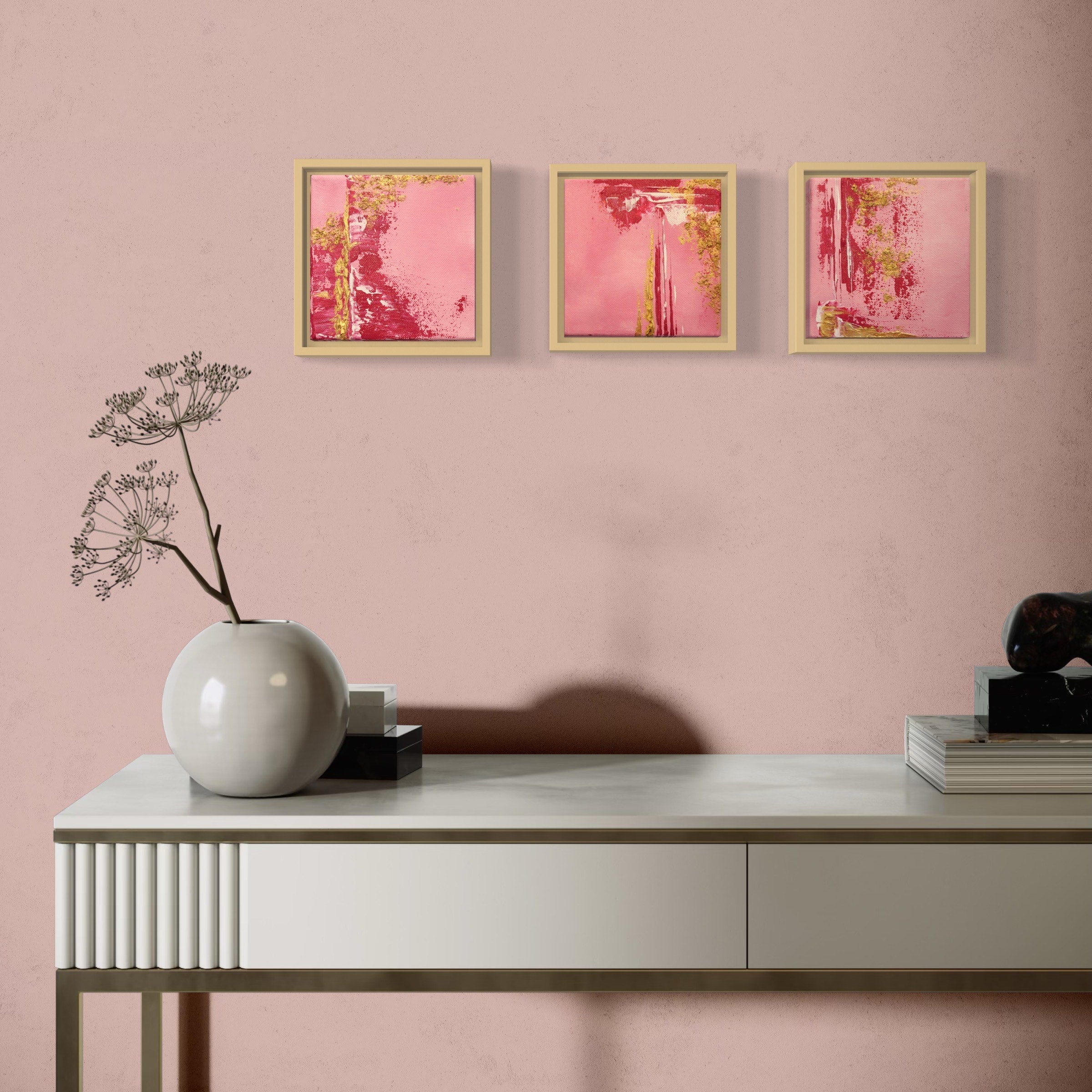 barbiecore mini triptych