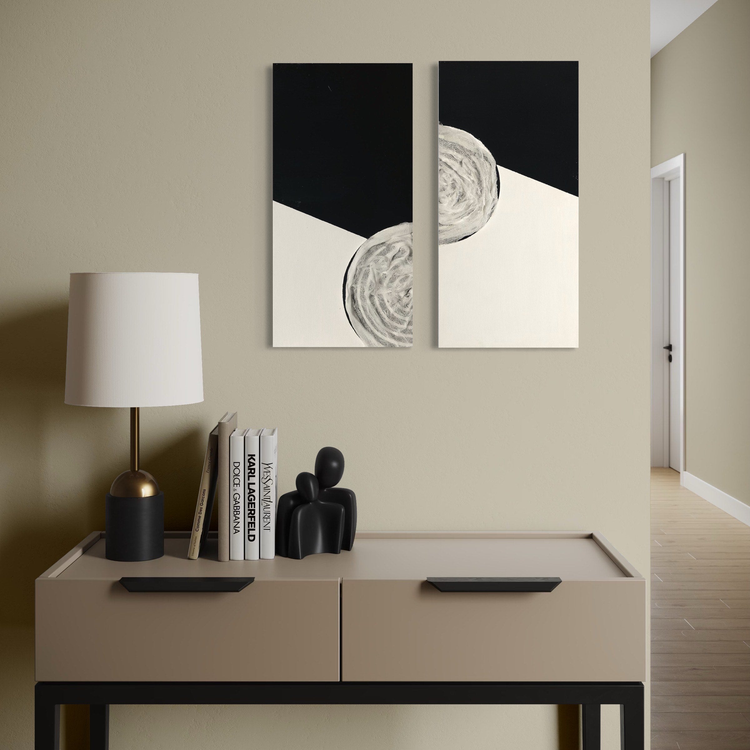 veiled geometry diptych